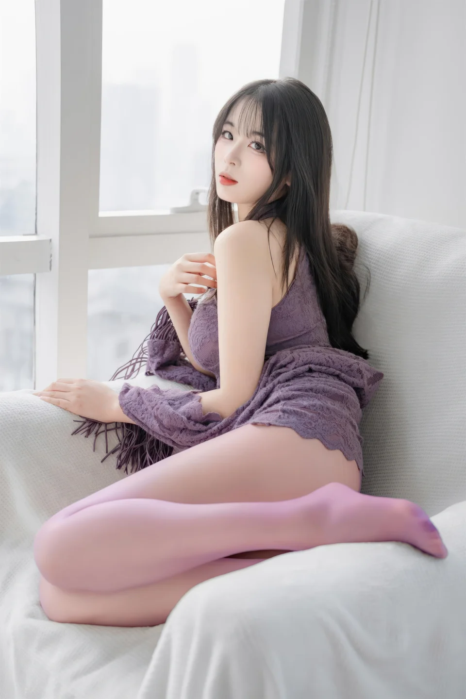 轩萧学姐 - No.079 紫色旗袍红丝 [74P,1V-499MB] tg@simisebaisi 【丝足阁】034.webp